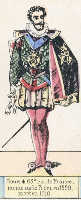 Enrique IV, 63º rey de Francia, subió al trono en 1589, murió en 1610 de French School