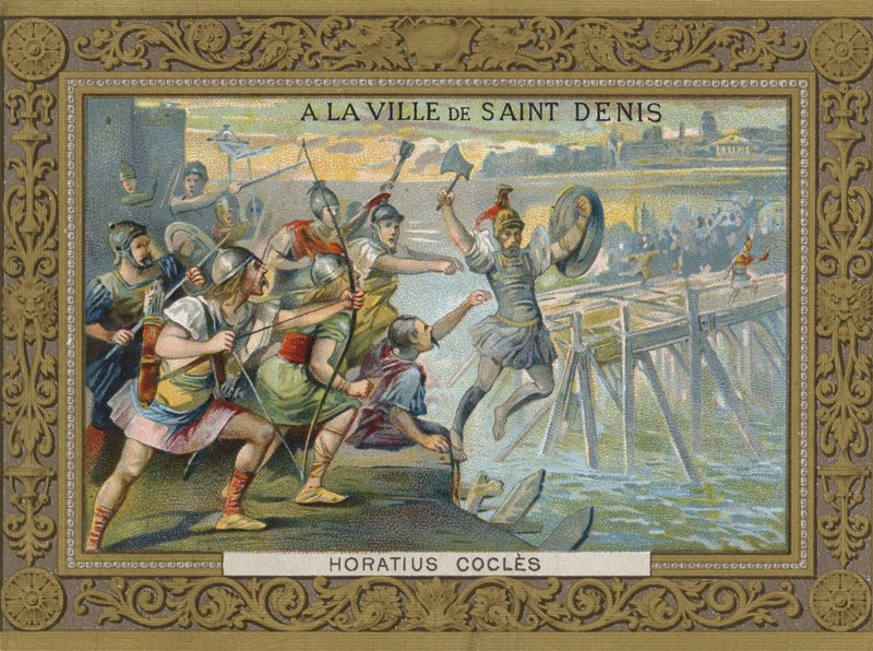 Horacio Cocles lanzándose al río Tíber, siglo VI a.C. de French School