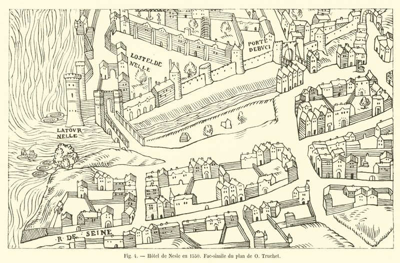 Hotel de Nesle en 1550, Facsímil del plan de O Truchet de French School