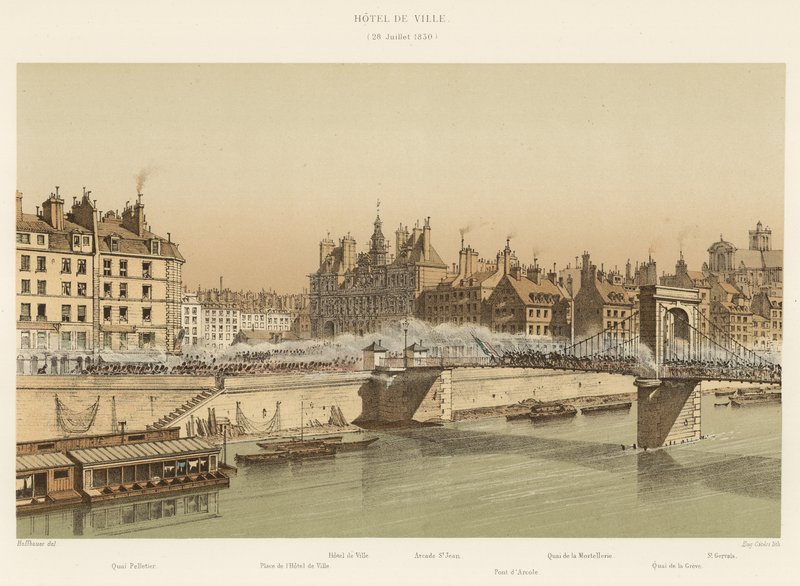 Hotel de Ville, 28 de julio de 1830 de French School