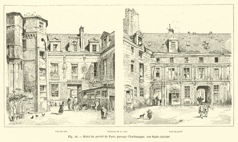 Hotel del preboste de París, pasaje Charlemagne, rue Saint-Antoine de French School