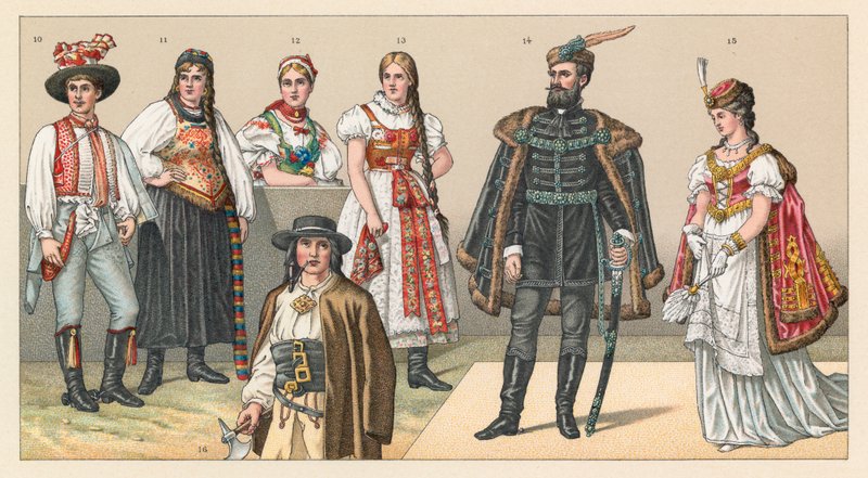 Traje de Hungría y Croacia de French School