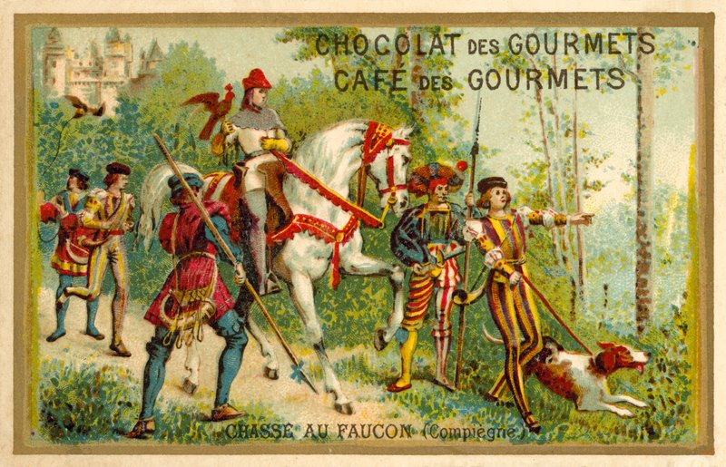 Caza con halcones, Compiègne, Francia de French School