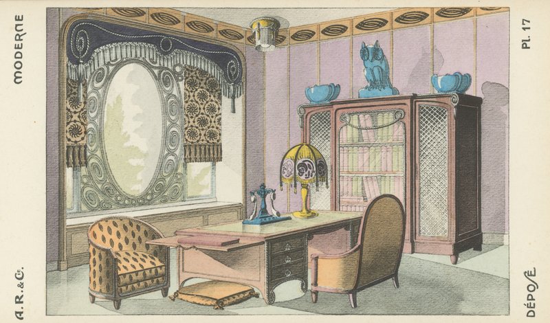 Ilustración del catálogo de productos de diseño interior de A R & Cie, Francia de French School