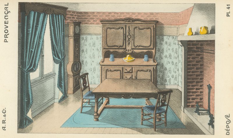 Ilustración del catálogo de productos de diseño interior de A R & Cie, Francia de French School