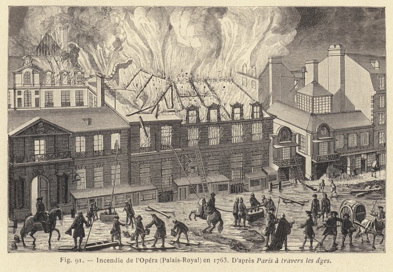 Incendio de la Ópera, Palacio Real, en 1763 de French School