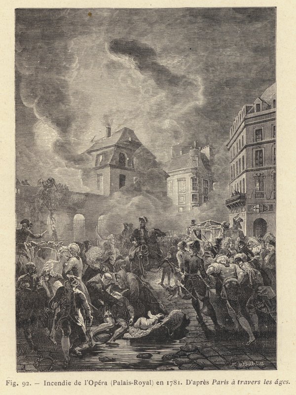 Incendio de la Ópera, Palais-Royal, en 1781 de French School