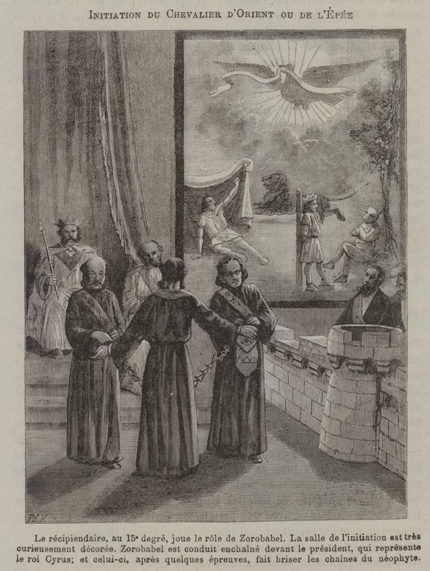 Iniciación de un Caballero de la Espada, o Caballero del Este de French School
