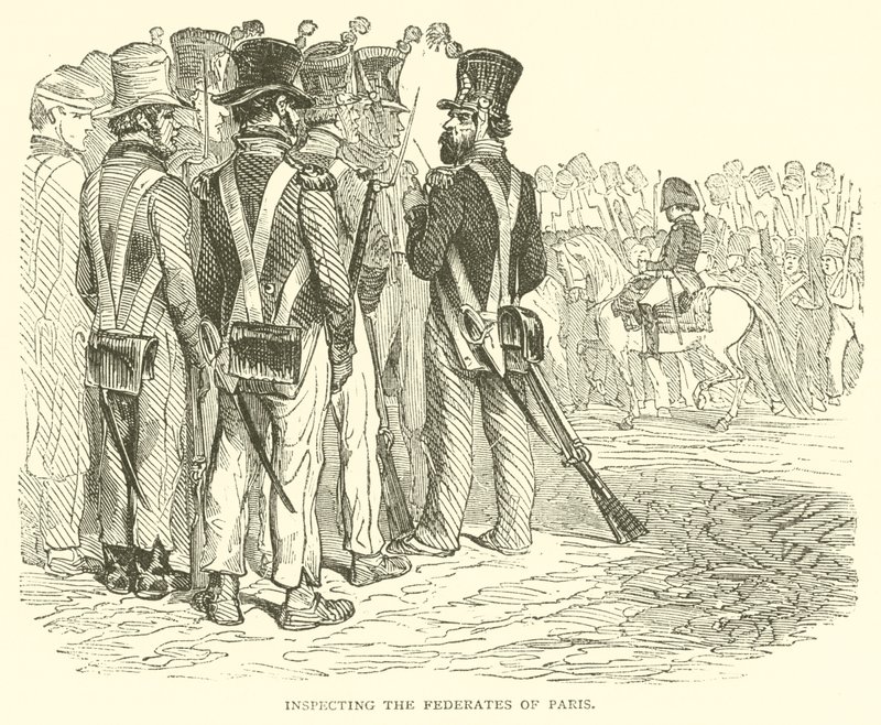 Inspección de los federados de París (grabado) de French School