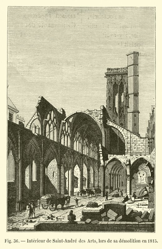 Interior de Saint-Andre des Arts, durante su demolición en 1815 de French School