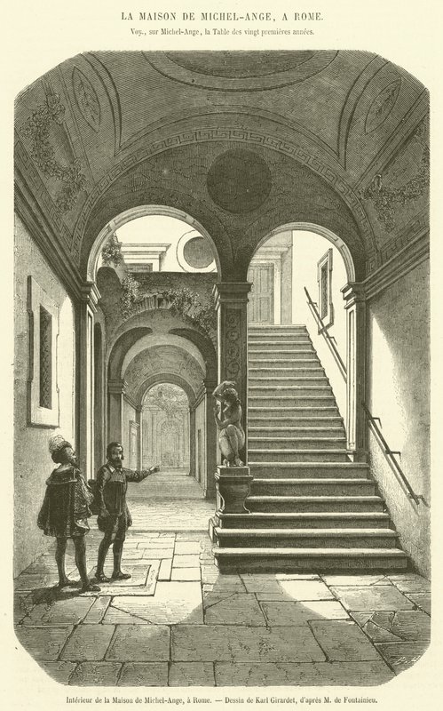Interior de la Casa de Miguel Ángel, en Roma de French School