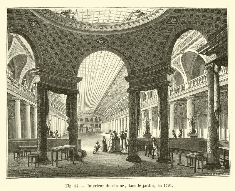 Interior del circo, en el jardín, en 1791 de French School