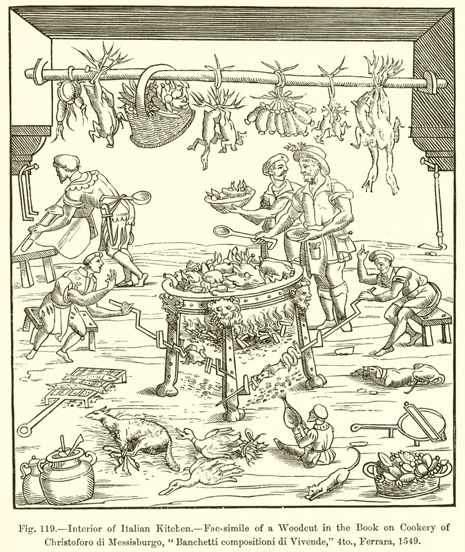 Interior de cocina italiana de French School