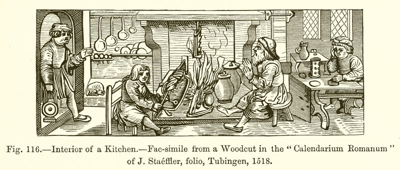 Interior de una cocina de French School