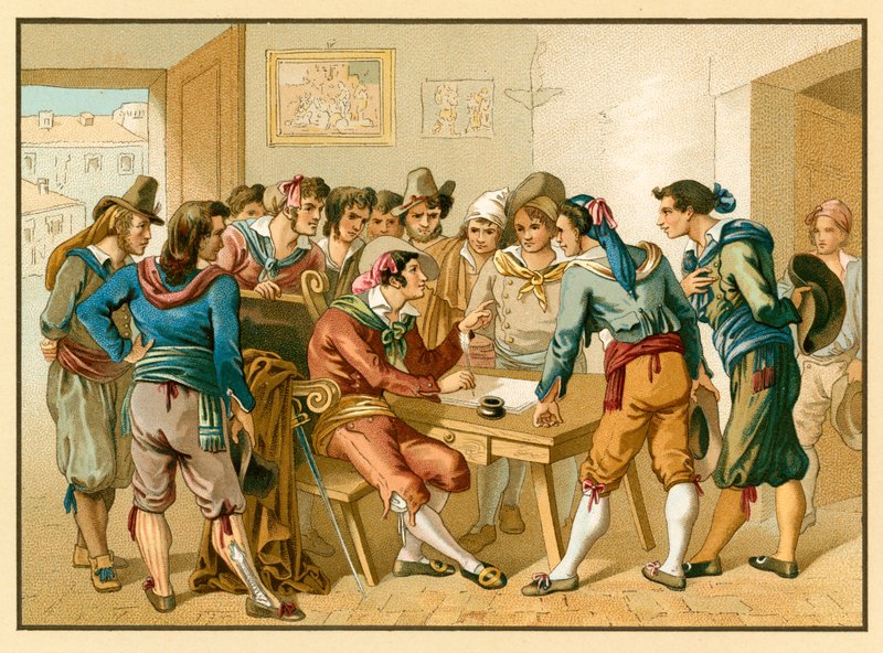 Traje de Italia de French School