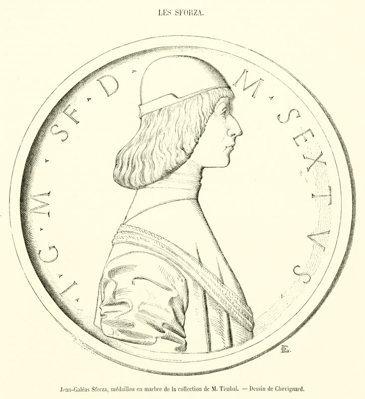 Jean-Galeas Sforza, medallón en mármol de la colección de M Timbal de French School