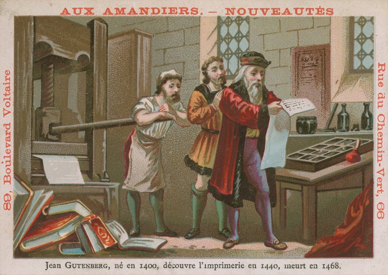 Johannes Gutenberg, inventor e impresor alemán del siglo XV de French School