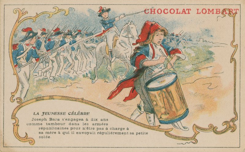 Joseph Bara, quien se unió al ejército republicano francés como tamborilero a los seis años de French School