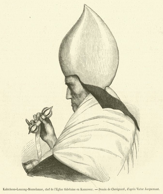 Kahtchenn-Lauzang-Monnelamne, jefe de la Iglesia tibetana en Kannawer de French School