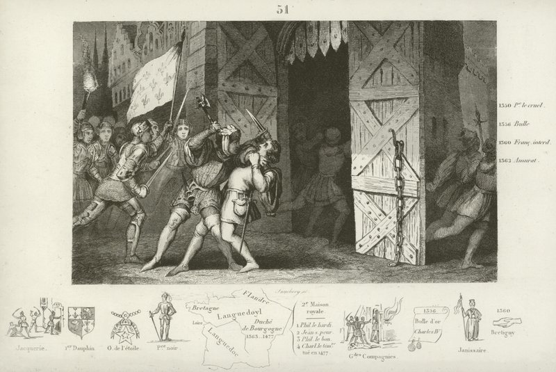 Asesinato de Étienne Marcel, preboste de los comerciantes de París, por Jean Maillard, París, julio de 1358 de French School