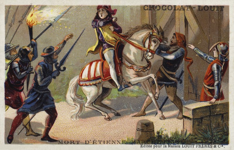 Asesinato de Etienne Marcel, preboste de los comerciantes de París, por Jean Maillard, París, julio de 1358 de French School