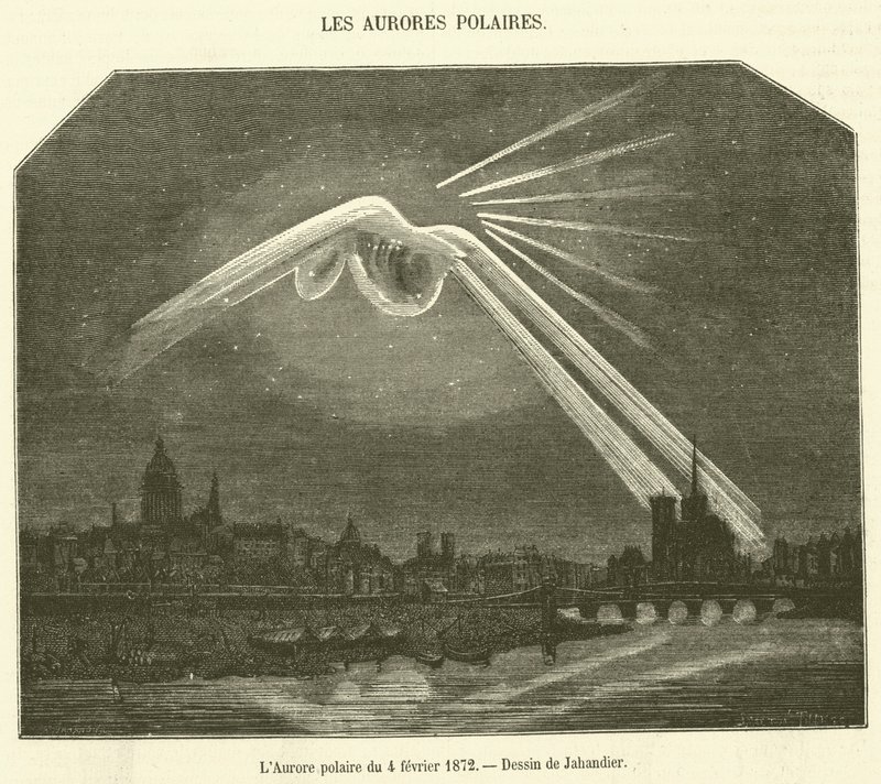 La aurora polar del 4 de febrero de 1872 de French School