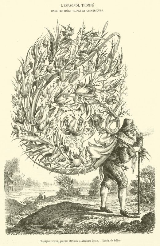 El Español soñador, grabado atribuido a Abraham Bosse de French School