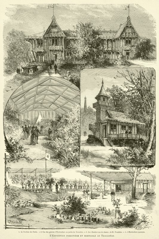 La Exposición forestal y hortícola en el Trocadero de French School