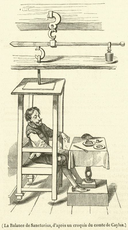 La Balance de Sanctorius (grabado) de French School