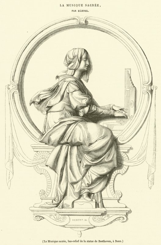 La Música sagrada, bajorrelieve de la estatua de Beethoven, en Bonn de French School