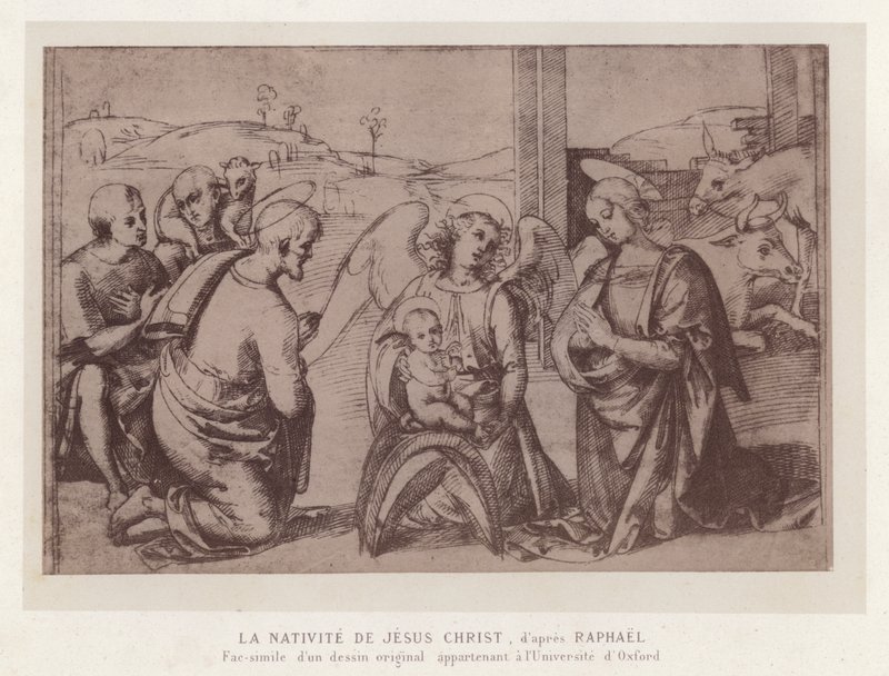 La Natividad de Jesucristo, según Rafael, Facsímil de un dibujo original perteneciente a la Universidad de Oxford de French School