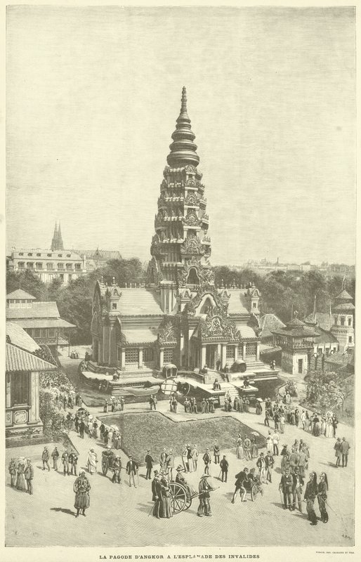 La Pagoda de Angkor en la Explanada de los Inválidos de French School