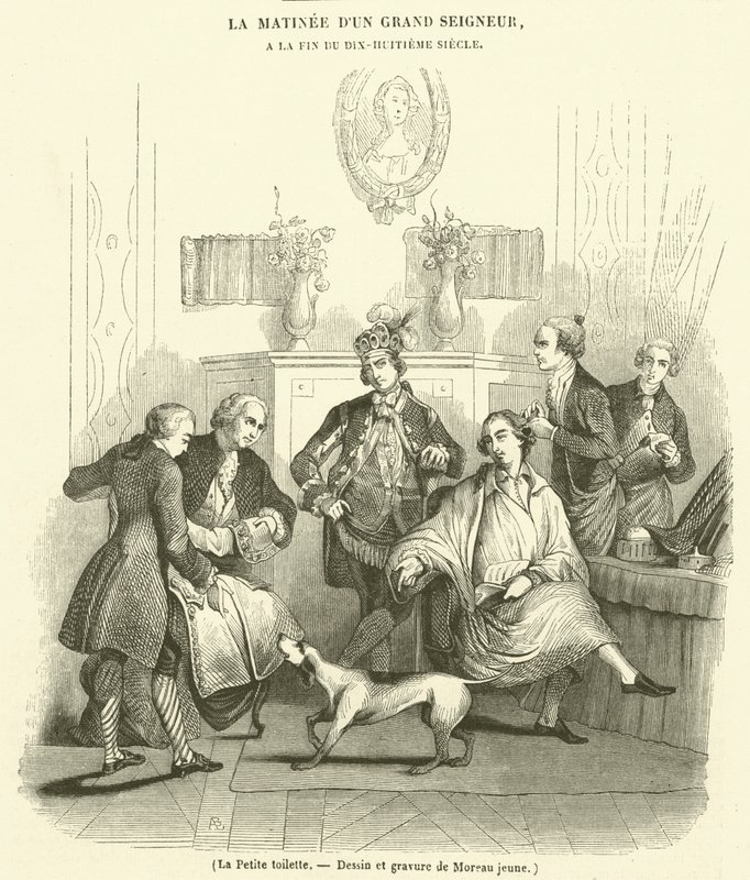 La Petite toilette (grabado) de French School