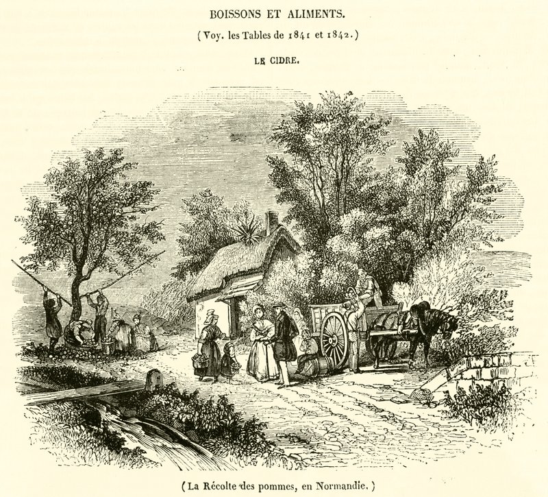 La Cosecha de manzanas, en Normandía de French School