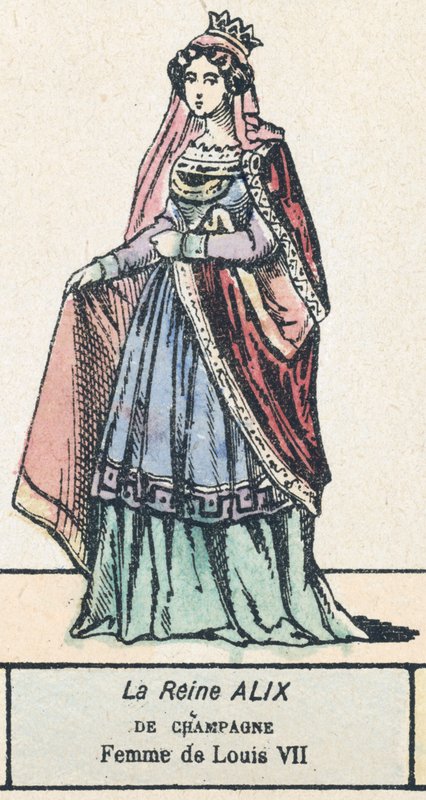La reina Alix de Champaña, esposa de Luis VII de French School