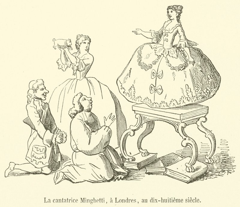 La cantante Minghetti, en Londres, en el siglo XVIII de French School