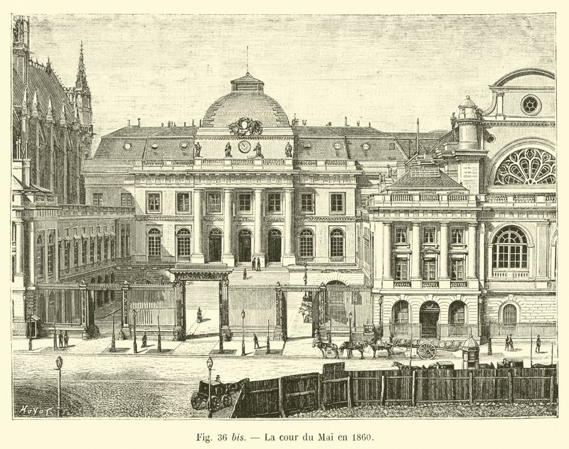 El patio del Mai en 1860 de French School