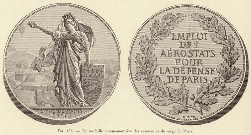 La medalla conmemorativa de los aeronautas del sitio de París de French School