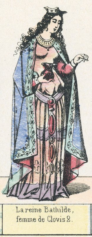 La reina Batilde, esposa de Clodoveo II de French School