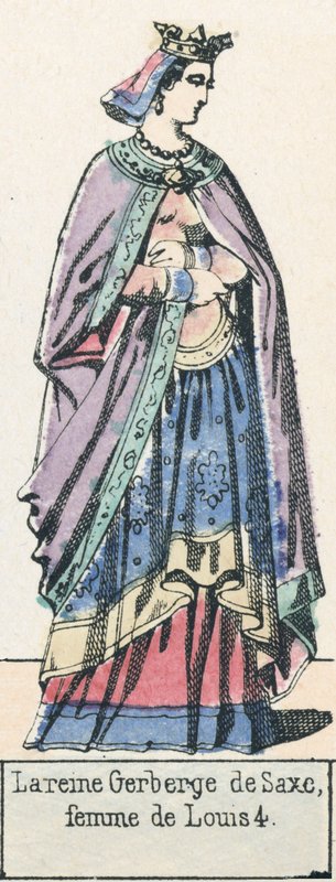 La reina Gerberga de Sajonia, esposa de Luis IV de French School