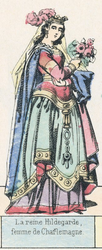 La reina Hildegarda, esposa de Carlomagno de French School