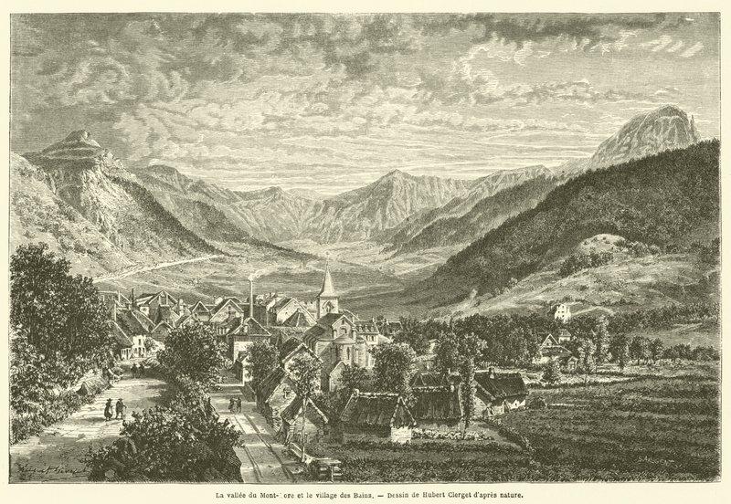 El valle de Mont-Dore y el pueblo de los Baños de French School