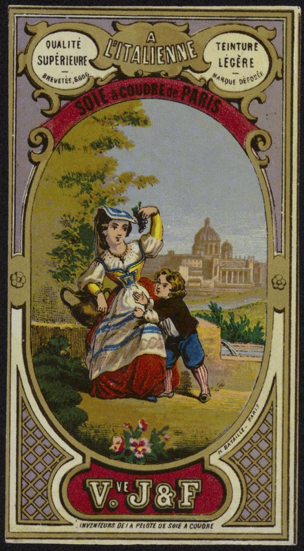 Etiqueta para hilo de seda de French School
