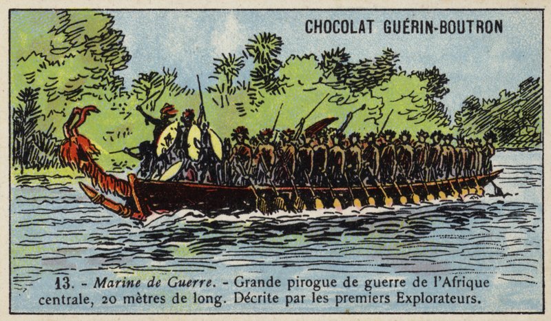 Gran canoa de guerra de África Central de French School