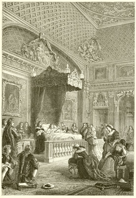 Últimos momentos del rey Luis XIV de French School