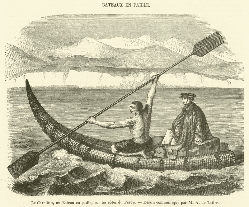 El Cavallito, o Barco de paja, en las costas de Perú de French School