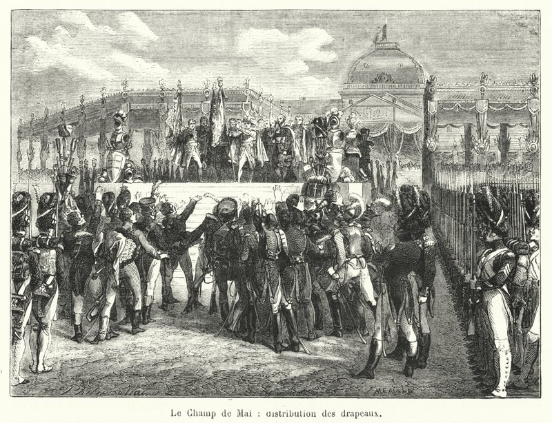 El Campo de Mayo, distribución de banderas de French School