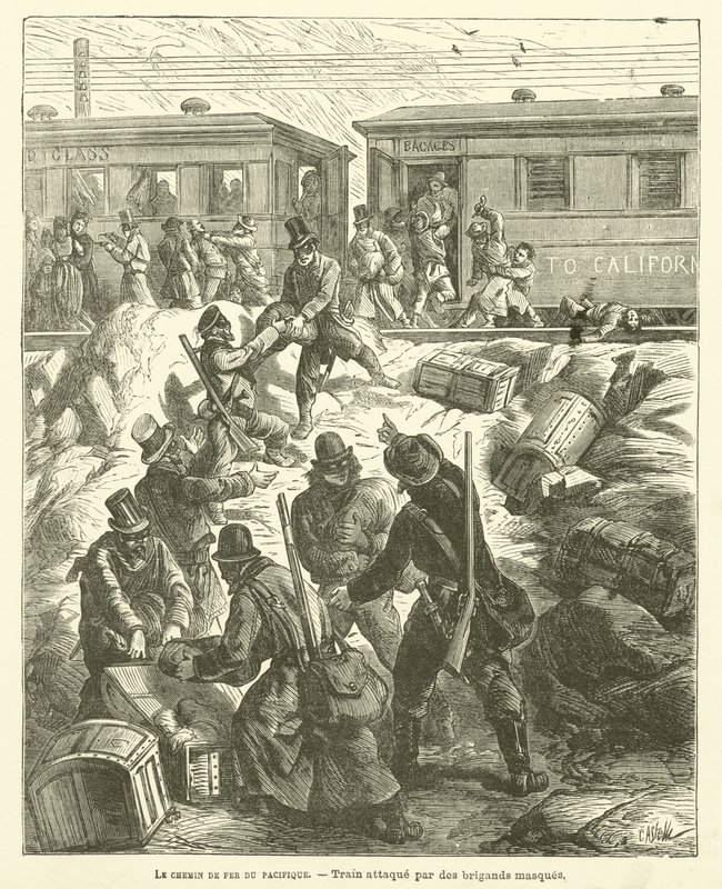 El ferrocarril del Pacífico (grabado) de French School