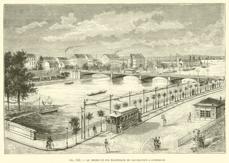 El ferrocarril eléctrico de Sacchausen a Offenbach de French School