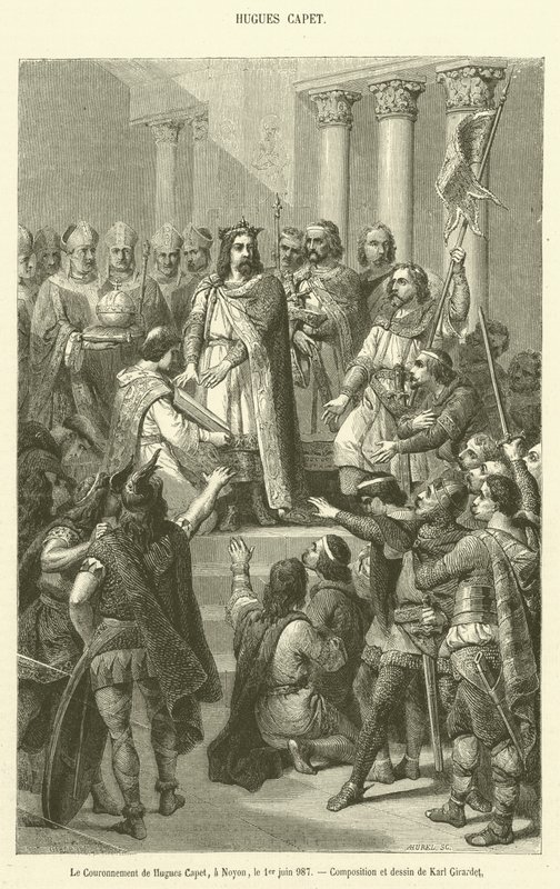 La Coronación de Hugo Capeto, en Noyon, el 1 de junio de 987 de French School